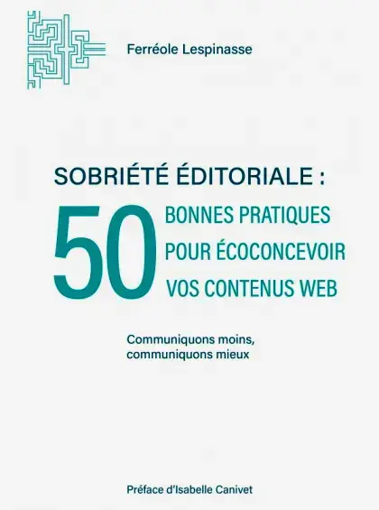 Couverture du livre "Sobriété éditoriale" par Ferréole Lespinasse
